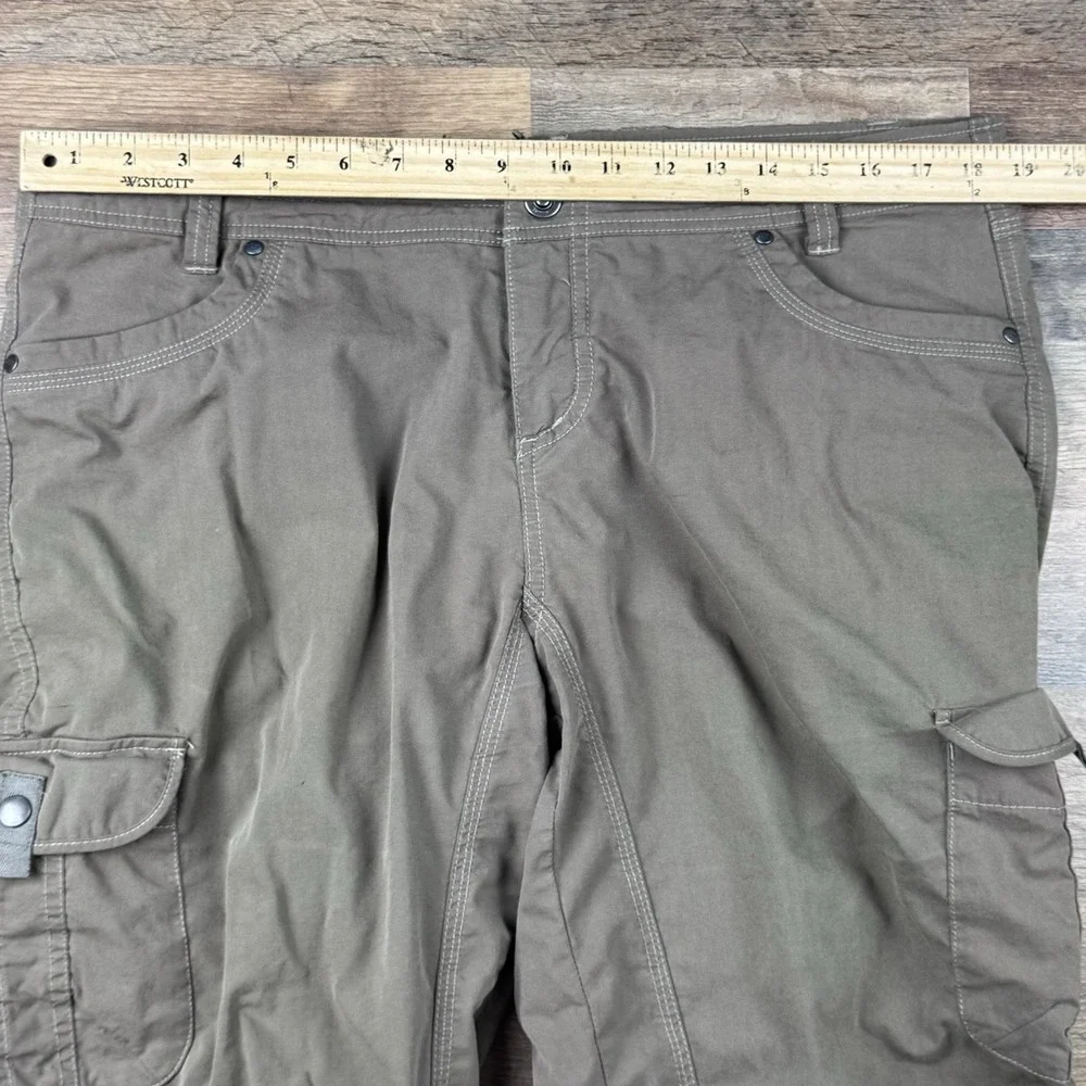 Kuhl Legendary Straight Leg Pant Women 16 Short Brown Outdoor Hiking Utility